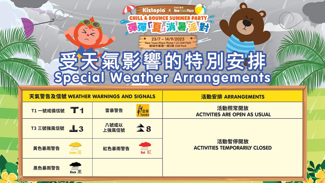 【EXCLUSIF Klook】 Billet pour Kiztopia Hong Kong - New Town Plaza Chill Park <Chill & Bounce Summer Party>